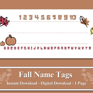 Fall Name Tags - Instant Download - Autumn Name Tags - Fall Printable ...