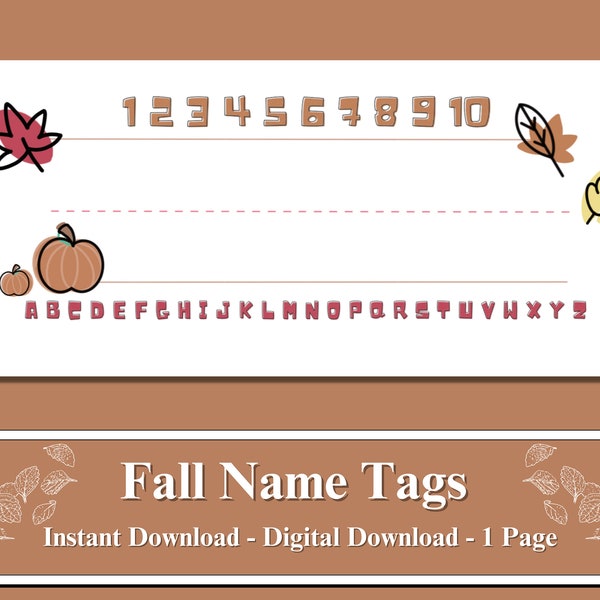 Fall Name Tags Printable - Etsy