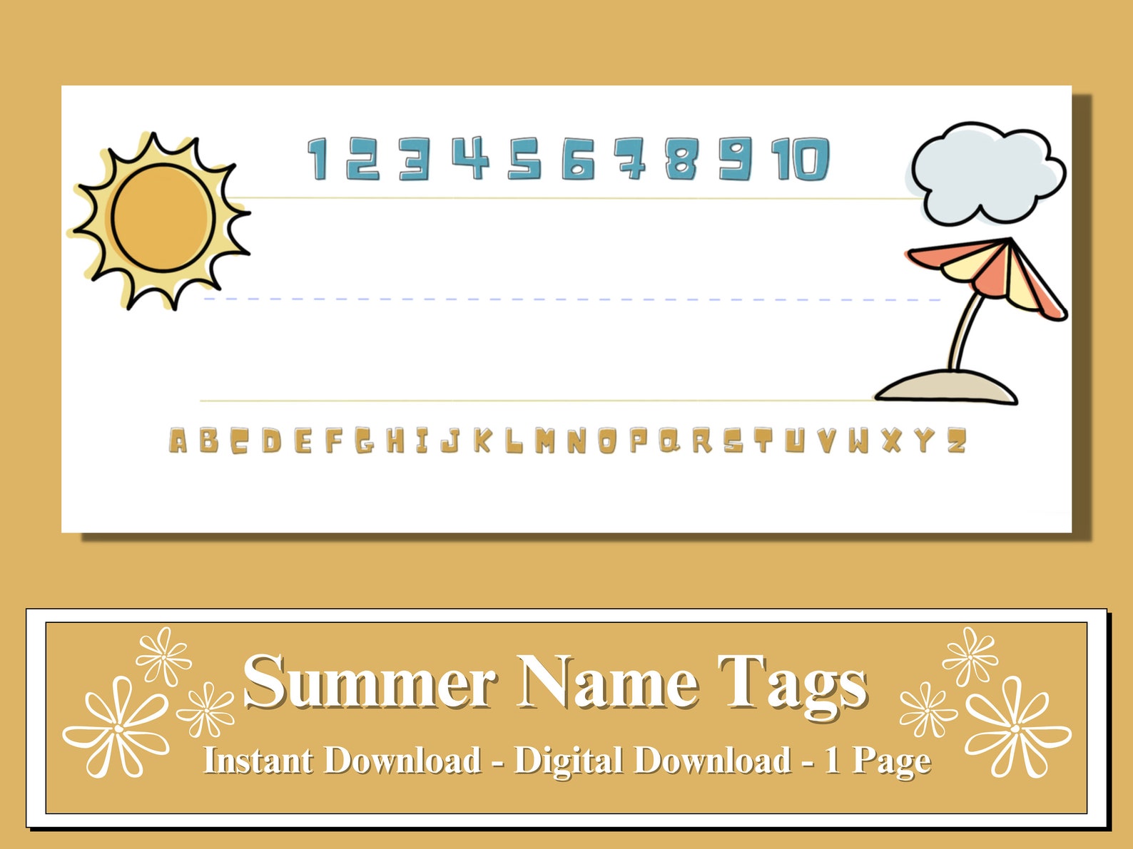 Summer Name Tags - Instant Download - Summer Printable - Classroom ...
