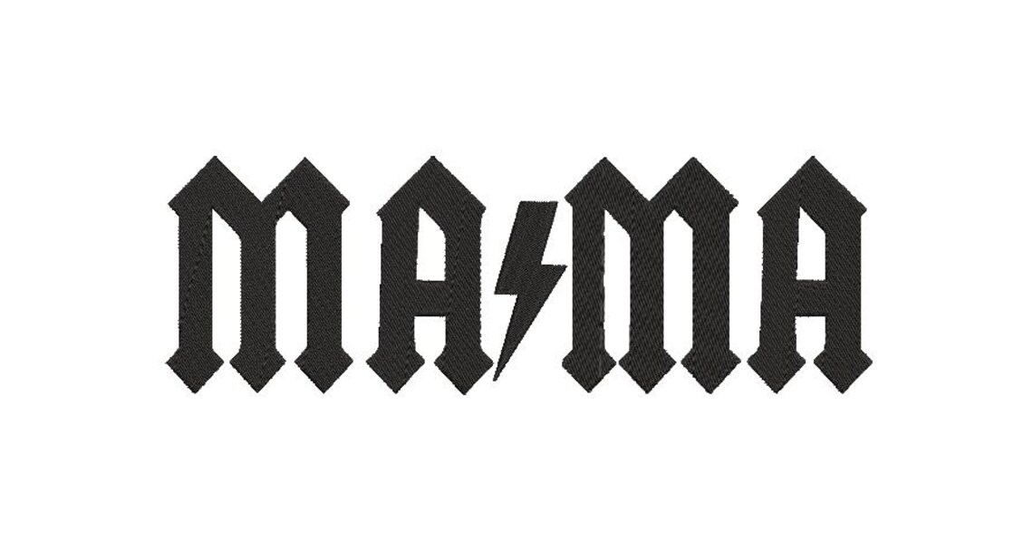 ACDC Mama Embroidery File – Rock Band Style 8in Digital Download | DST ...