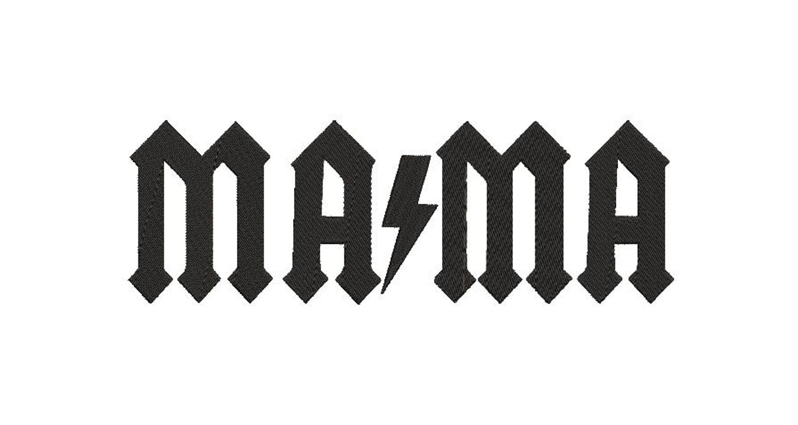 ACDC Mama Embroidery File – Rock Band Style 8in Digital Download | DST ...