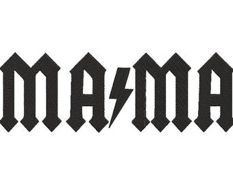 ACDC Mama Embroidery File – Rock Band Style 8in Digital Download | DST, VP3, xxx, PES