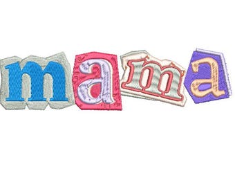 Mama Magazine Letter Embroidery File – Mother’s Day 8in Digital Download | DST, VP3, XXX, PES
