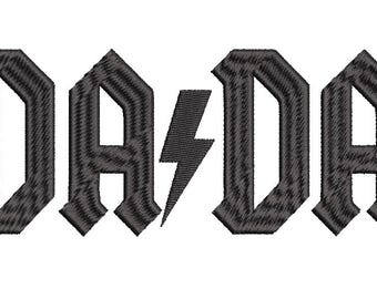 ACDC Dada Embroidery File – Rock Band Style 8in Digital Download | DST, VP3, xxx, PES