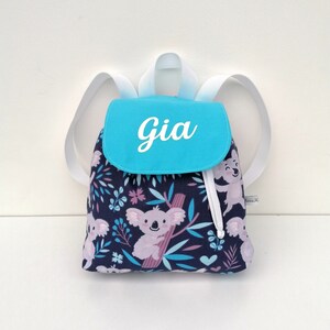 Sac à dos enfant maternelle idéal pour le doudou et le goûter personnalisable au prénom de l'enfant motif animaux