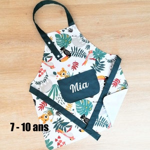 Customizable children's kitchen apron, size 7 - 10 years, gift for foodies