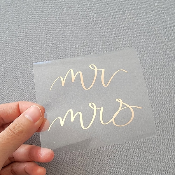3" Mr and Mrs Vinyl Stickers | Wedding Decals | Modern Calligraphy