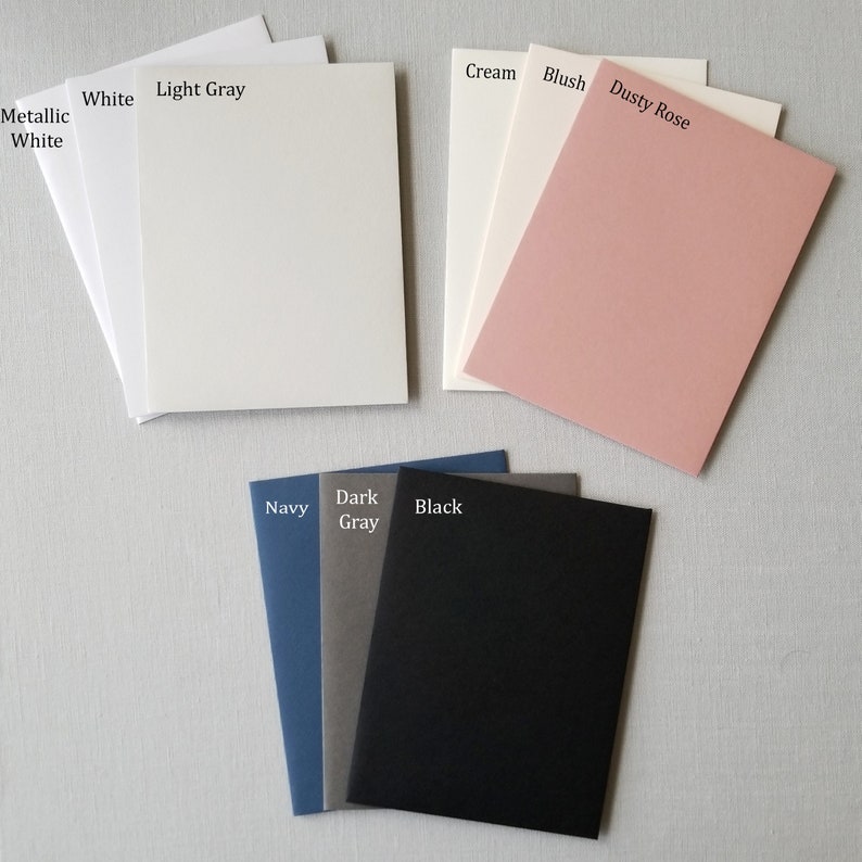 Jen Che Designs envelope color options