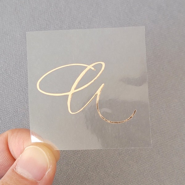 1" Flourished Initial Vinyl Sticker | gold | silver | rose gold | white | black | frosted