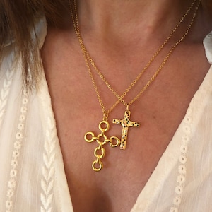 24k Gold Plated Cross Necklace: Christian Orthodox Amulet