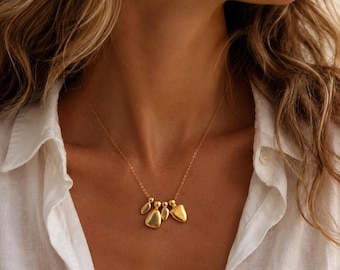 Gold Dainty Chain Family Necklace: Mum, Dad & Kids Jewel, New Mum Gift