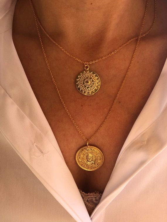 Triple Initial Coin Necklace | Rosefield Official