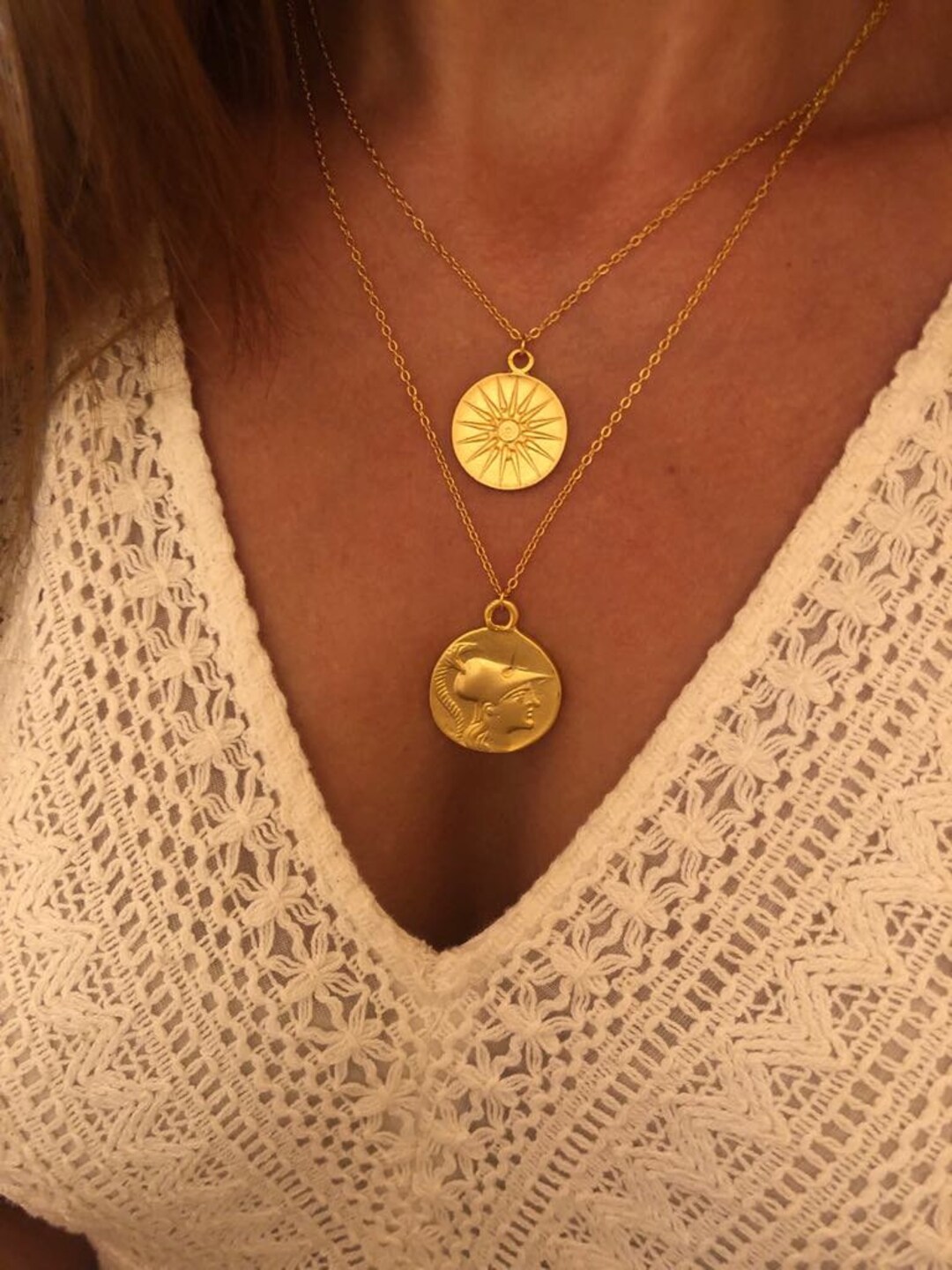 Macedonian Sun Pendant Star of Vergina, Ancient Greek Coin Necklace