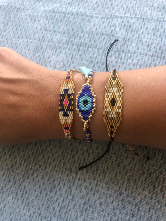 Turkish Evil Eye Bracelets Set Spiritual Jewellery Handmade Miyuki