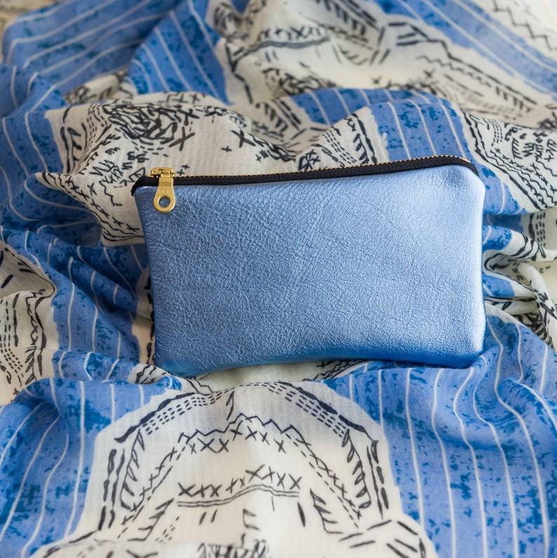 small blue purse