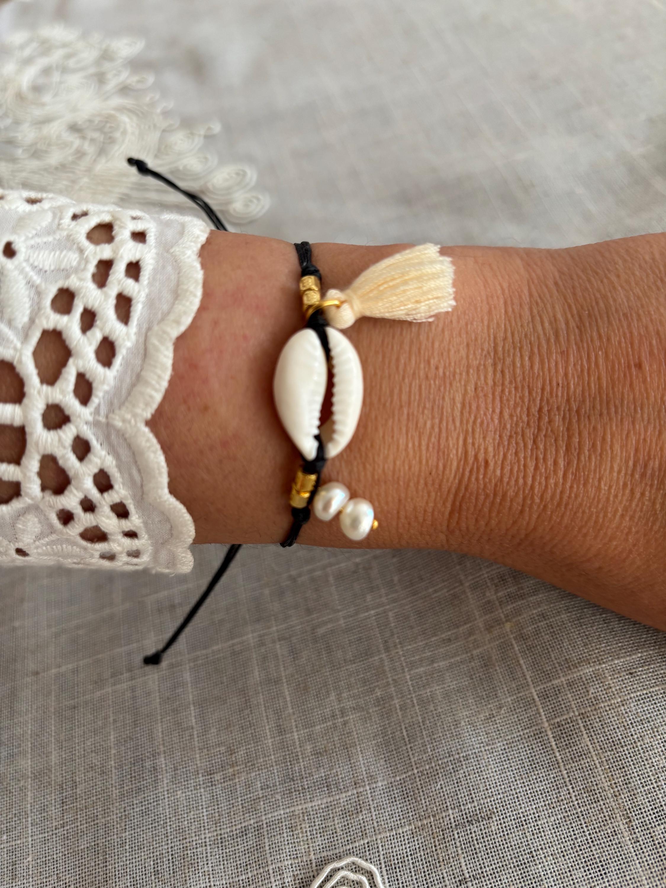 Kauri Brassards de Coquille Bracelet Howlite Turquoise Réel