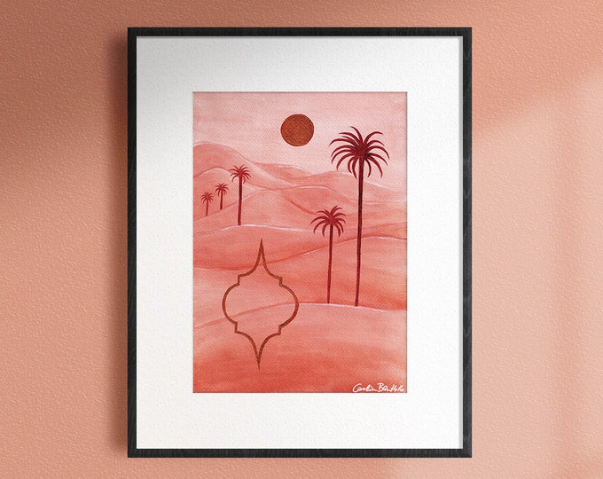 Sahara Wüste – Original Acryl Gemälde auf Papier