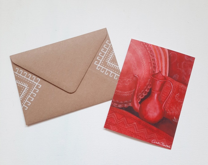 Morokko Postkarte + handbemalter Umschlag – DIN A6