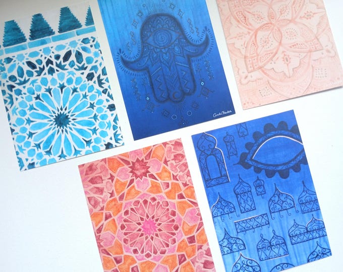Set of 5 printed Morocco Postcards – DIN A6 - Colorful Morocco Postcards