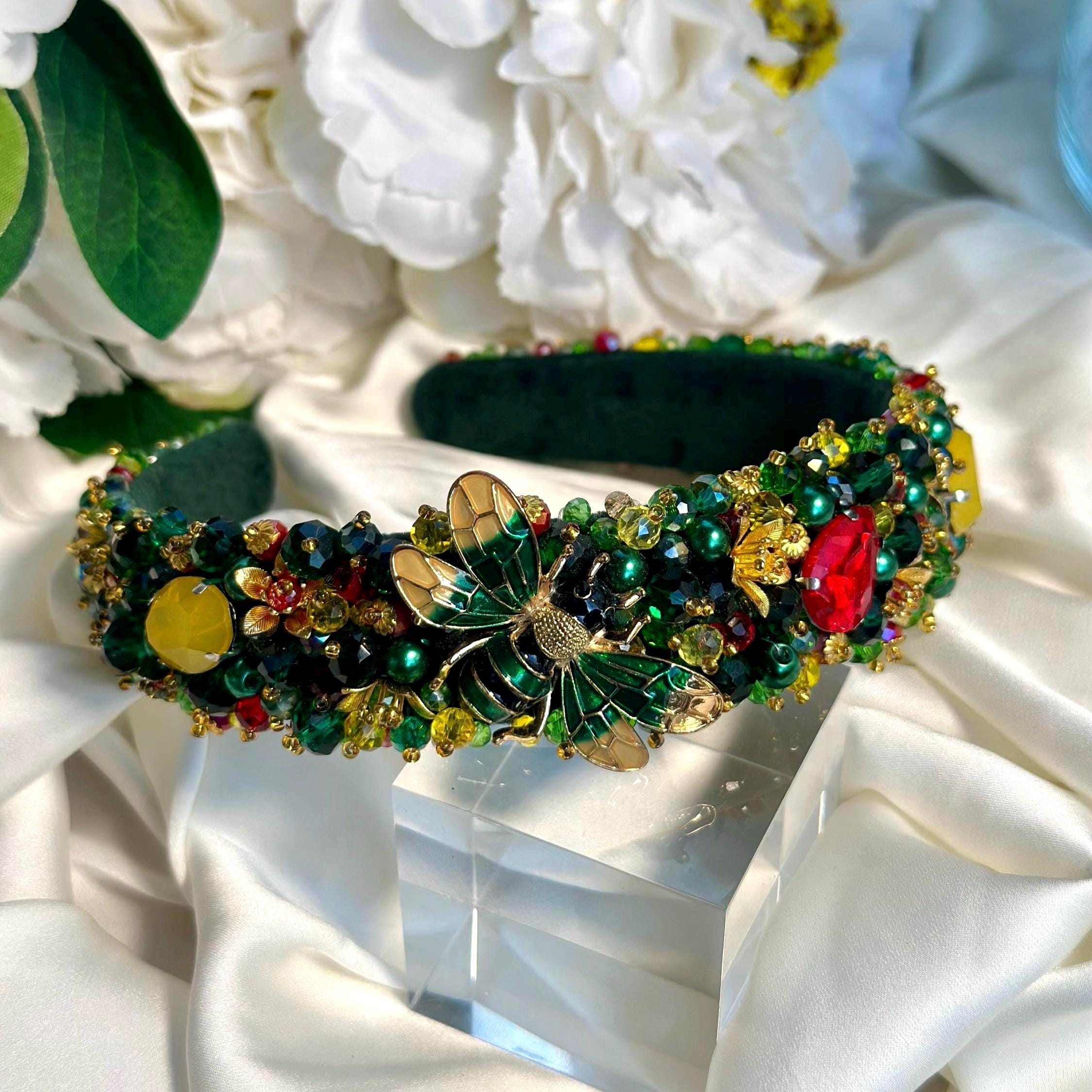Multi Coloured Crystal Headband - Etsy display picture 1