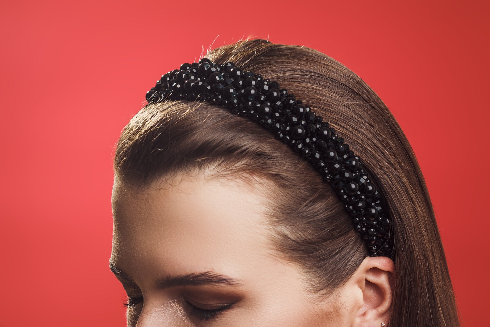Jeweled headbands for women Black Embellished headband Beaded Etsy