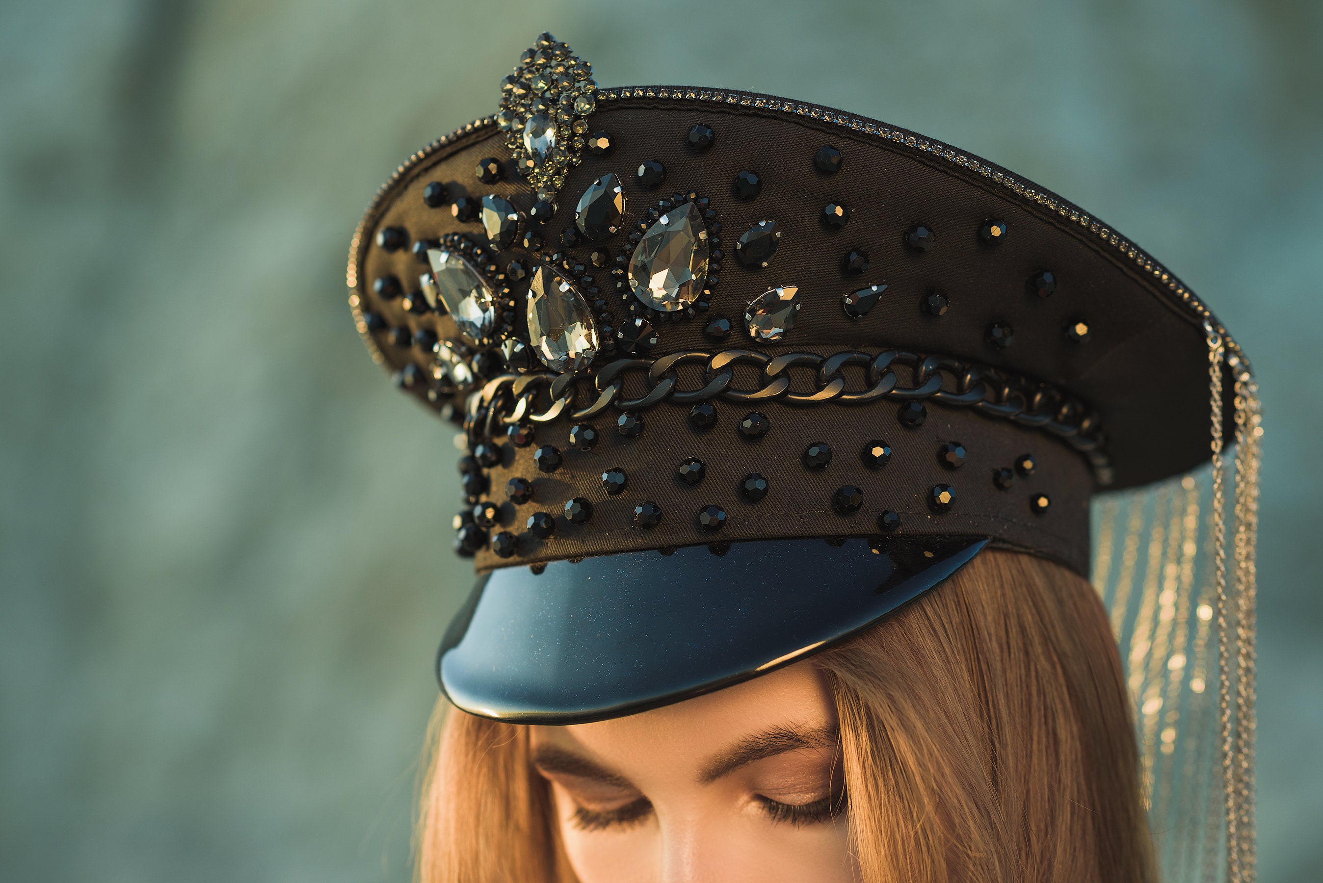 jewelled military hat