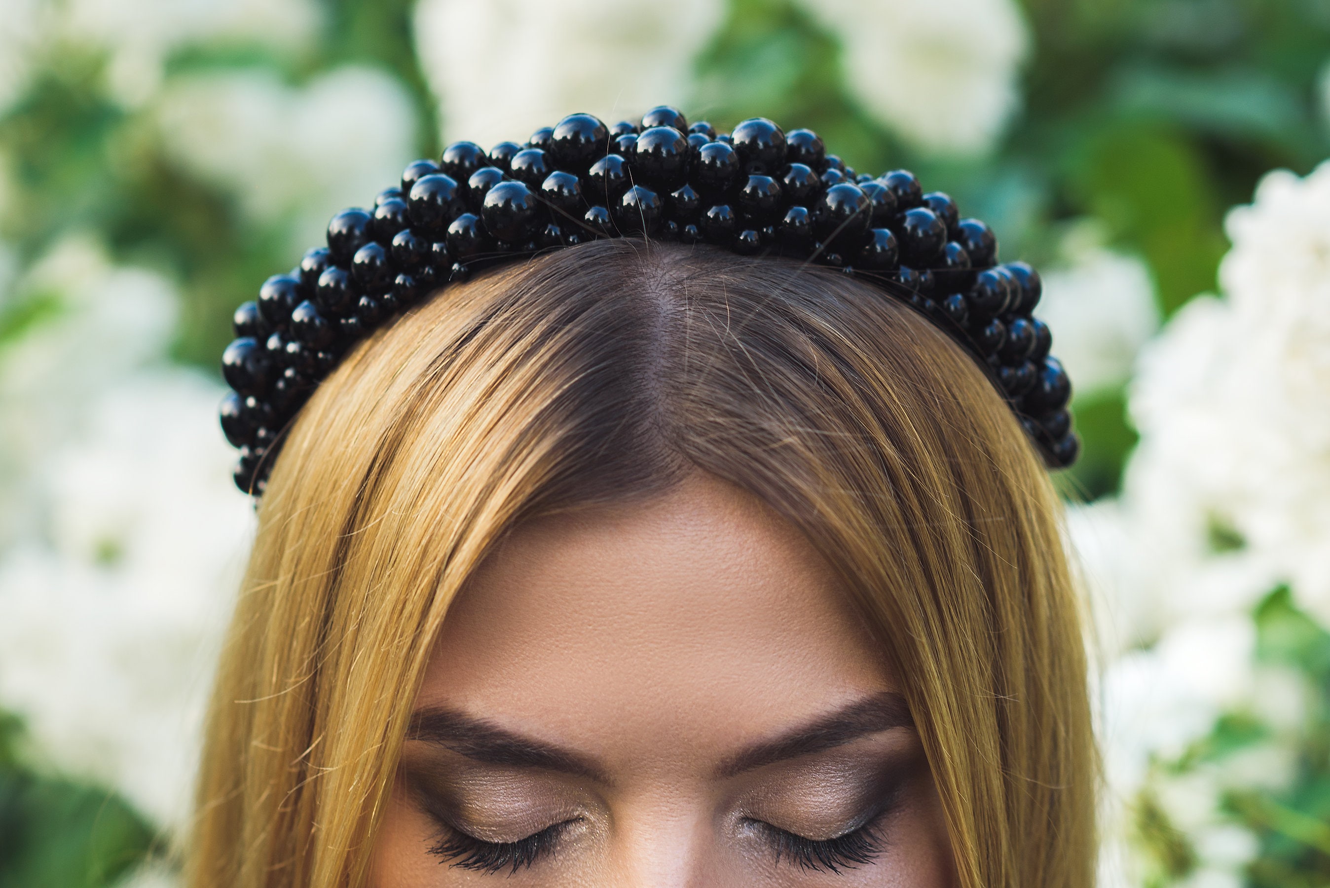 Black Pearl Headband for Gothic Wedding Wide Jeweled Headband Black Tiara Burning Man Outfit Wedding Hair Accessory Dolce Pearls Headband Etsy