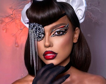 Jeweled Eye Patch: Burning Man, Gothic Pirate Costume