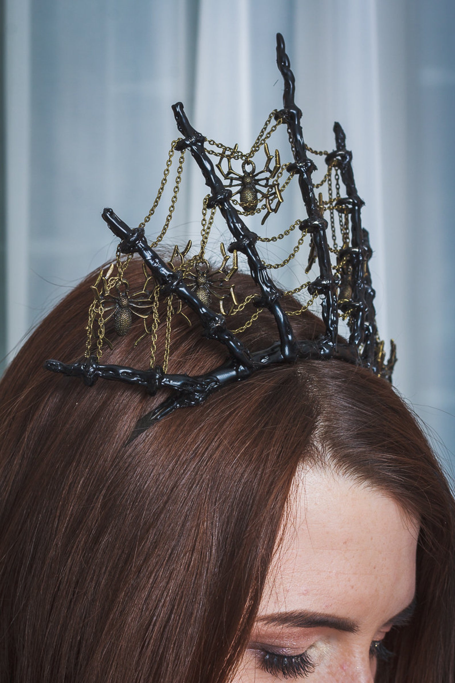 Black Spider Crown Halloween Costume Headdress Gothic Diadem Etsy