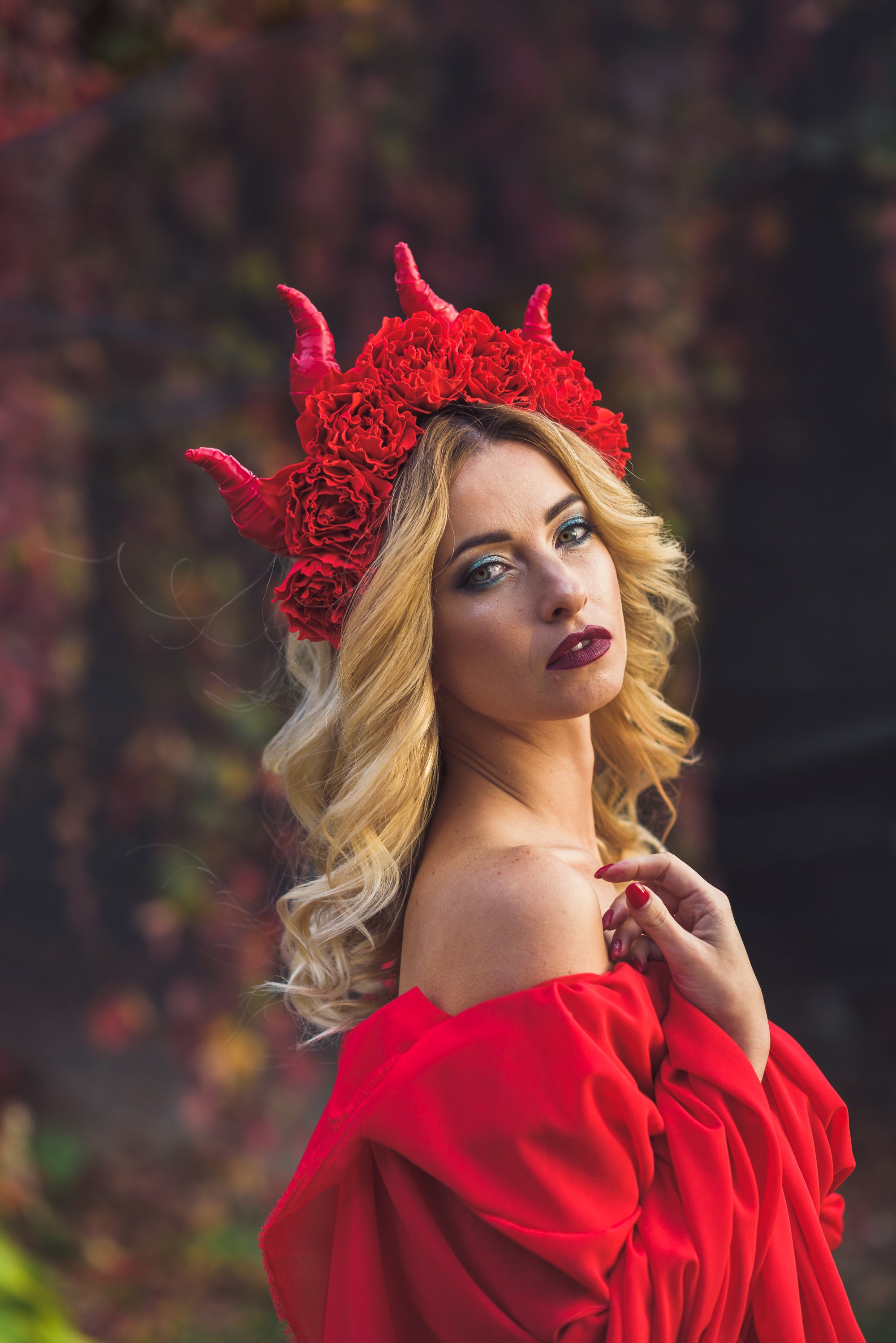 Pinces à Cheveux Cornes De Diable Gothiques - Accessoire Cosplay Halloween - Matière ABS, Clips Métalliques - Pour Femmes, Déguisement Fantôme