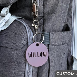 Personalized Backpack Name Tag for Kids Acrylic School Bag Label Daycare Keychain Custom Lunchbox ID Tag Back to School Accessory
