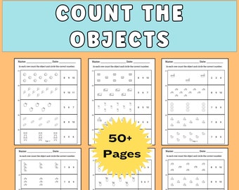Count The Object Worksheet Pre-K Count Object Worksheet Number Counting Math Worksheet Homeschool Printable Count Objects to 20 Number 1-20