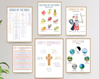 Sunday School Poster Armor Of God Poster Printable Christian School Poster Creation Of The World Poster Kid Bible Poster Christian Education
