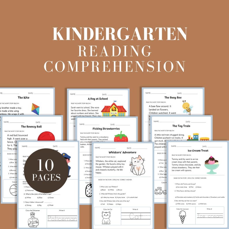 Leseverstehen Arbeitsblatt druckbares Kleinkind Arbeitsblatt Kind Lesepassage Geschenk Kind Kindergarten Lesen Homeschool Klasse Bild 1