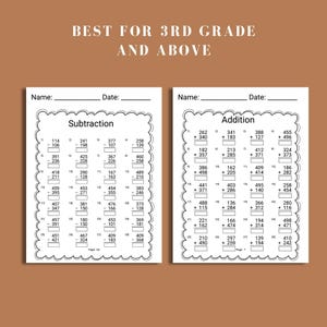 Math worksheet addition printable for third grade curriculum featuring engaging problems to support 3rd grade math skills. Perfect for classroom centers, tutoring, or independent learning with fast digital download access for busy teachers.