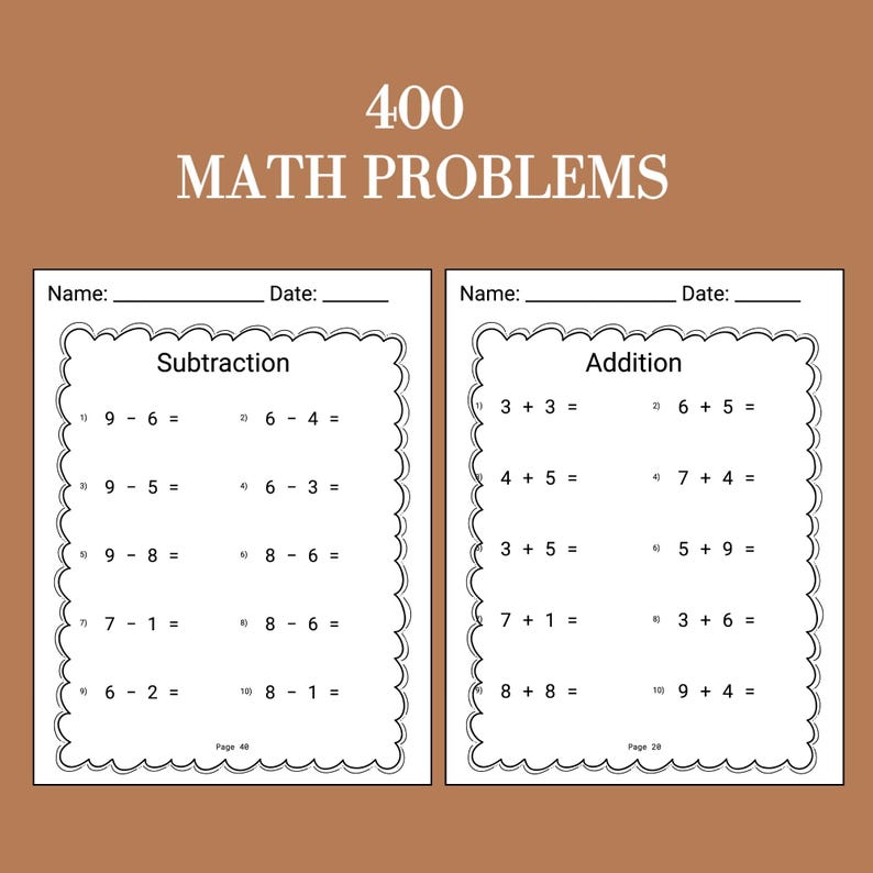 Printable grade 1 math worksheets focused on addition and subtraction practice, ideal for 1st grade homework assignments, homeschooling, or kindergarten math review. These engaging and simple worksheets support early math skill development at home or school.