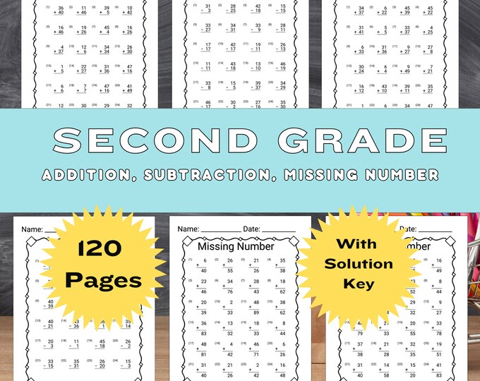 Math Worksheets Addition and Subtraction First Grade Second Grade