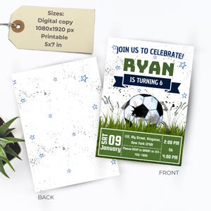 Soccer Invite Editable Birthday Card Instant Download Editable Soccer Invitation Template Boy Birthday Party Invite Soccer Party Invitation