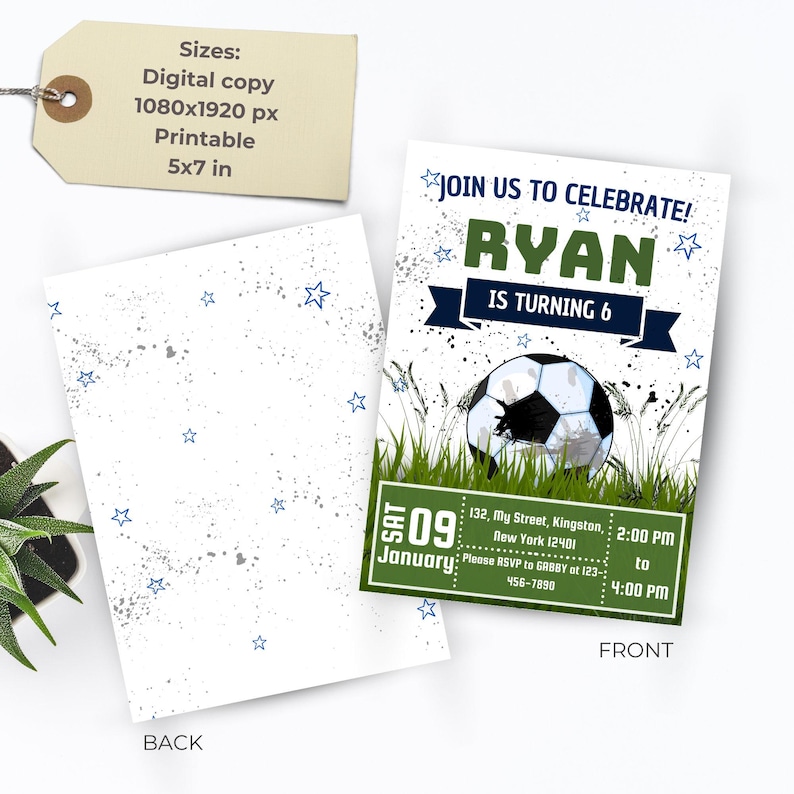 Soccer Invite Editable Birthday Card Instant Download Editable Soccer Invitation Template Boy Birthday Party Invite Soccer Party Invitation