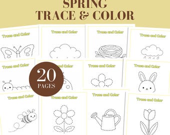Fogli di lavoro per tracciare e colorare la primavera, fogli di lavoro per tracciare, tracciare per la scuola materna, fogli di tracciare parole stampabili, pagine di tracciare per bambini in formato PDF.