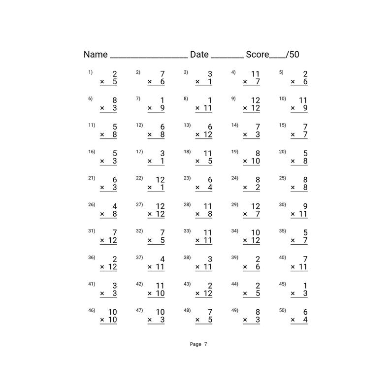 Multiplication Practice Sheets 3rd Grade Printable Times Tables Drill 0 ...
