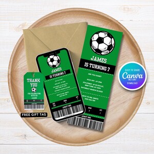 Fußball Ticket Geburtstagseinladung Fußball-Party-Boy-Einladung Fußball einladen Digitale Geburtstagseinladung Fußball-Geburtstagsfeier einladen