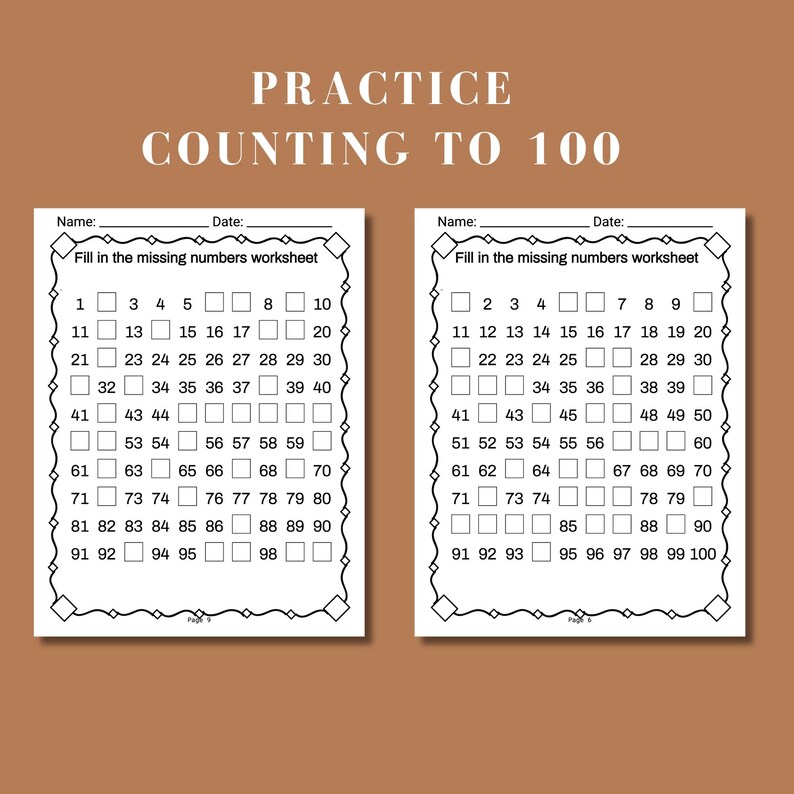 counting worksheet printable for kindergarten math count number worksheet numbers 1 to 100 early math skills aligned with nbt.a.1 and k.cc.2 life skills counting activity for homeschool or classroom