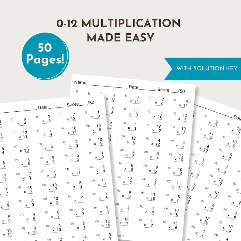 Multiplication Practice Sheets 3rd Grade Printable Times Tables Drill 0 ...