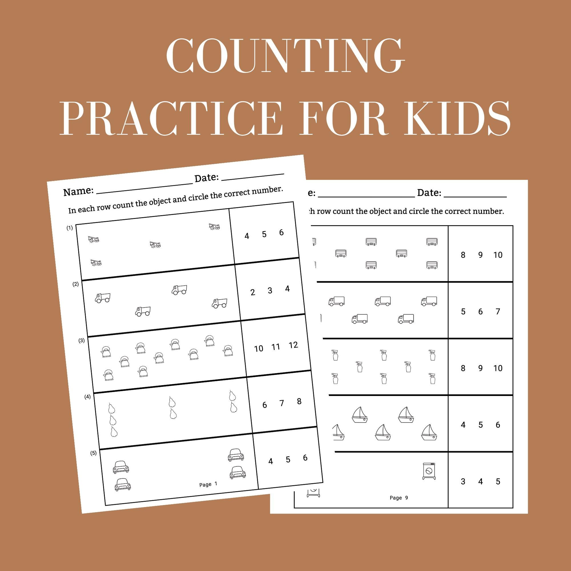 Count the Object Worksheet Pre-k Count Object Worksheet Number Counting ...
