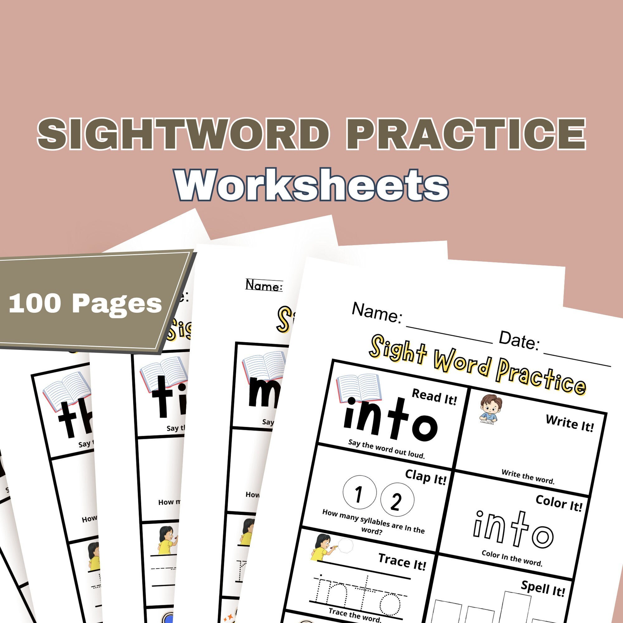 Printable Fry 1st Hundred Sight Word Worksheet Reading Kindergarten ...