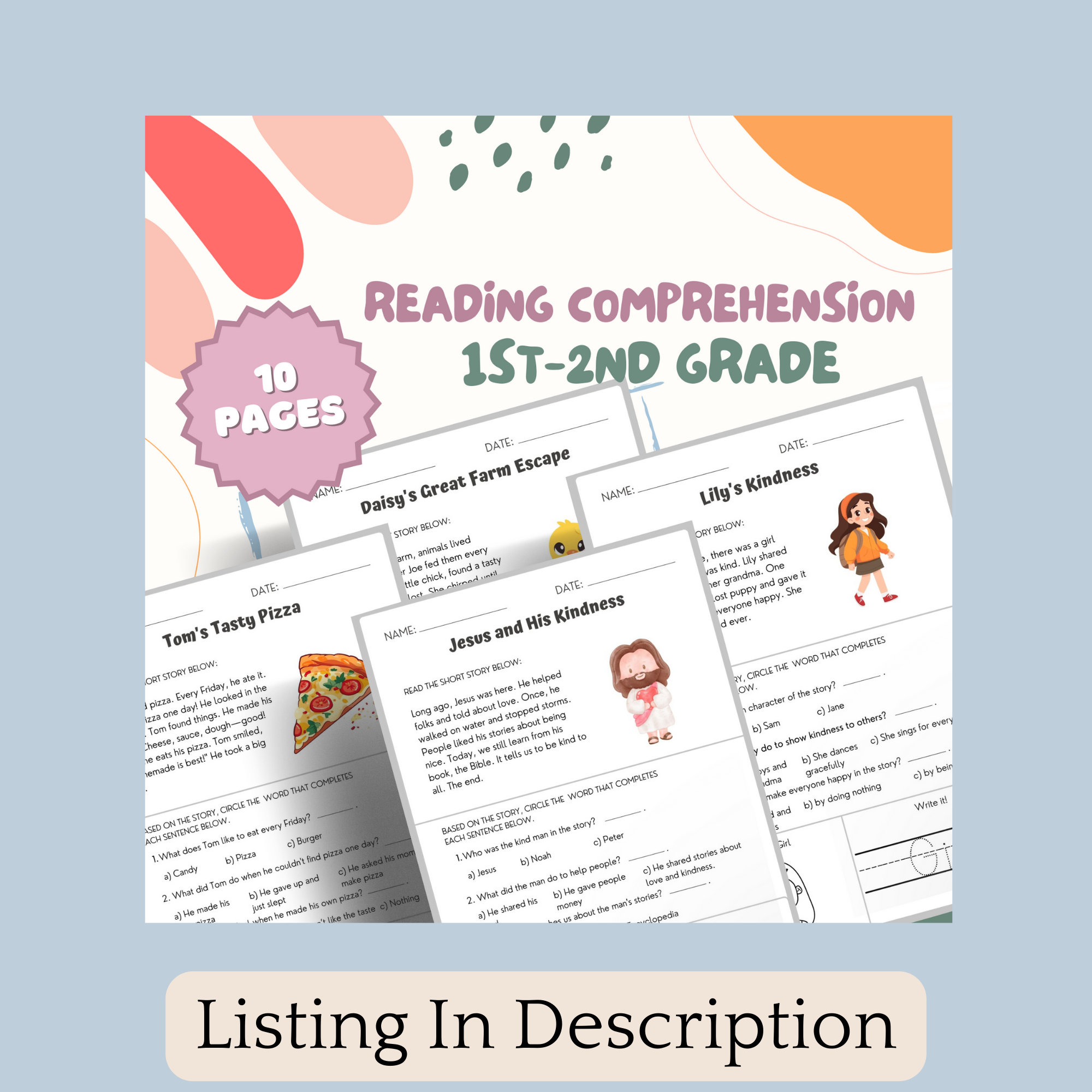 Reading Comprehension Worksheet 4th Grade Comprehension Read Fourth