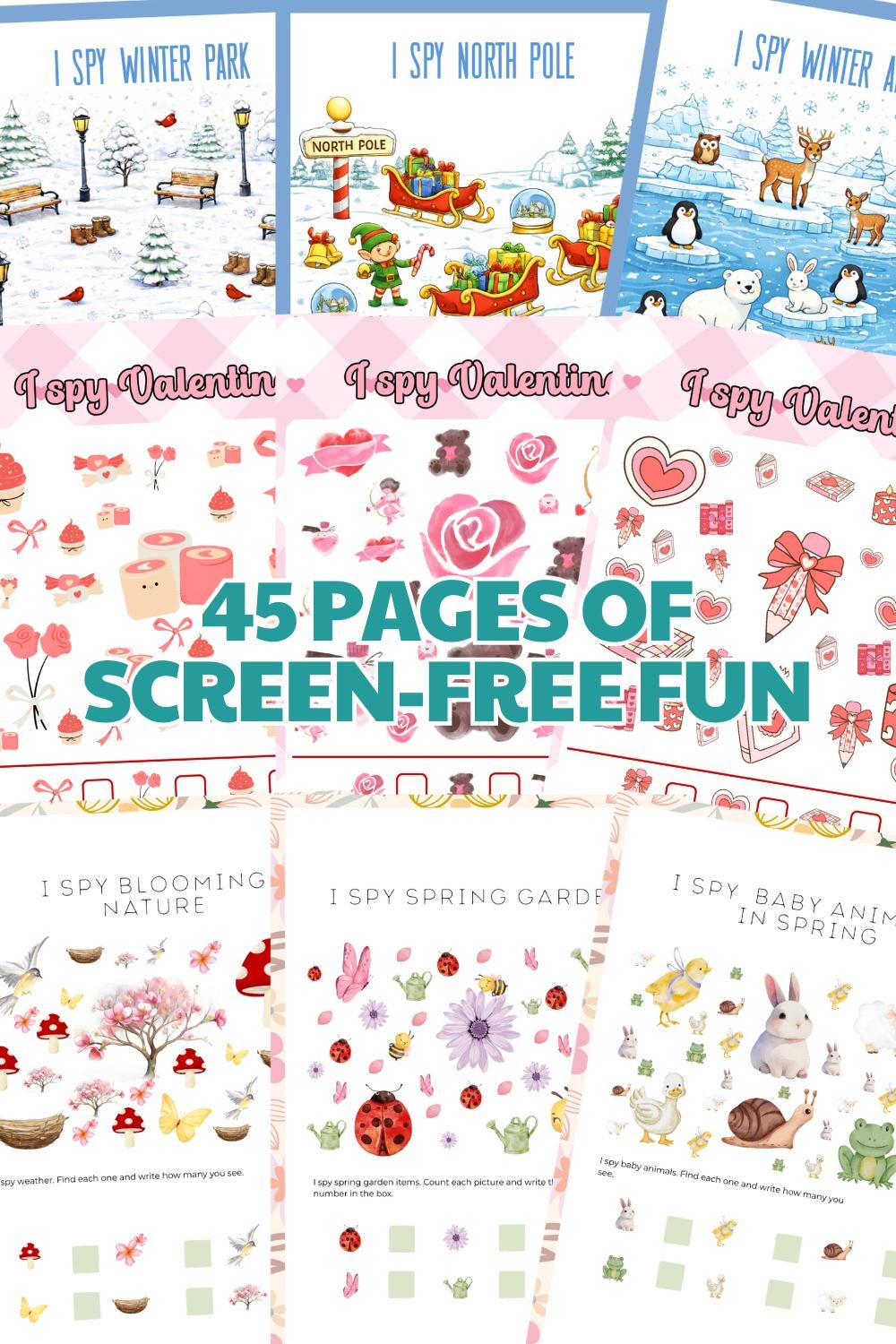 I Spy Bundle Printable Games for Kids Seasonal I Spy Worksheets Spring ...