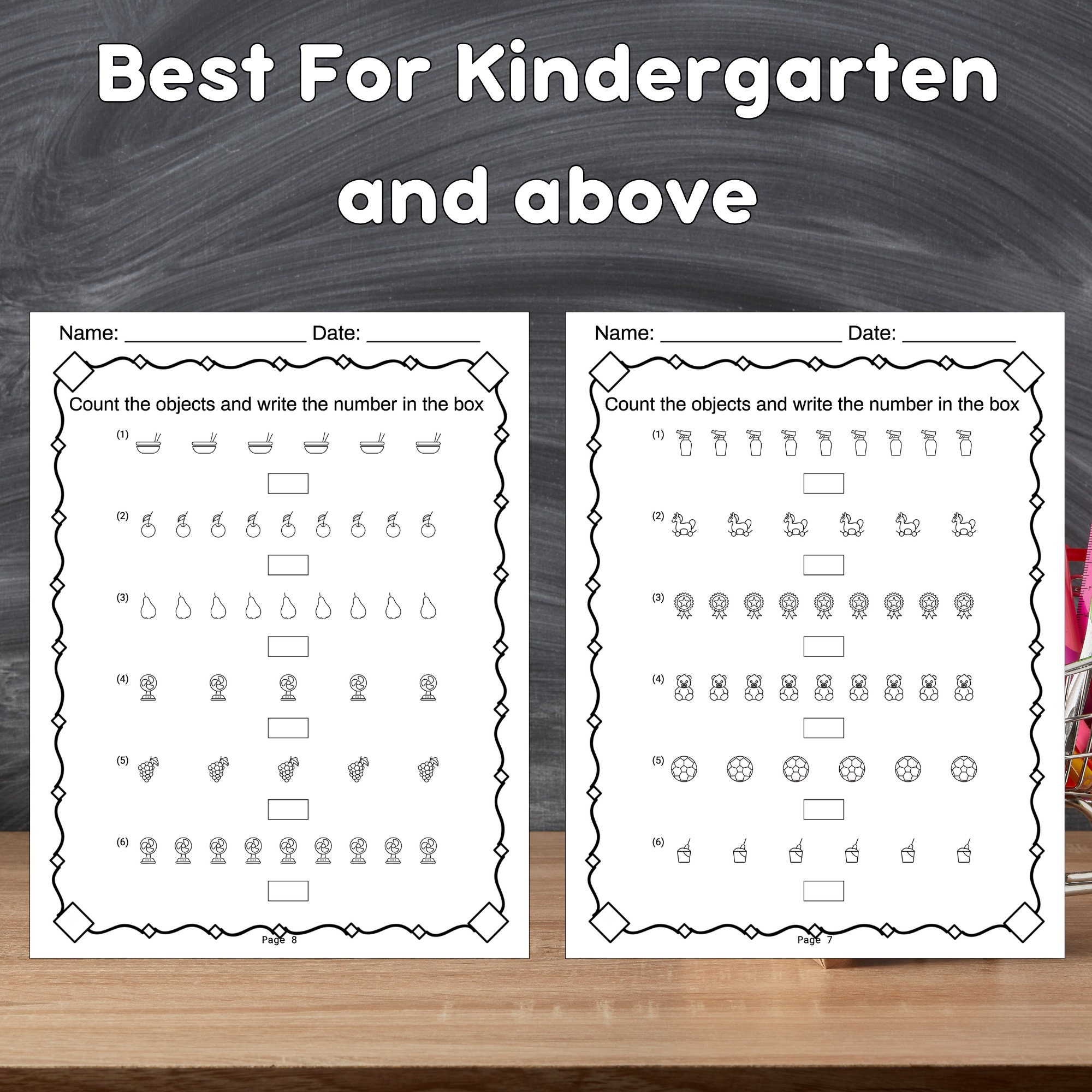 Kindergarten Counting Worksheet Homeschool Printable Kindergarten ...