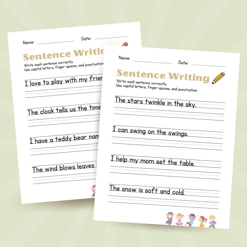 Write Sentence Worksheet Printable Sentence Formation Practice Sentence Writing Elementary Prompt Write Instant Download Homeschool CCRAL2